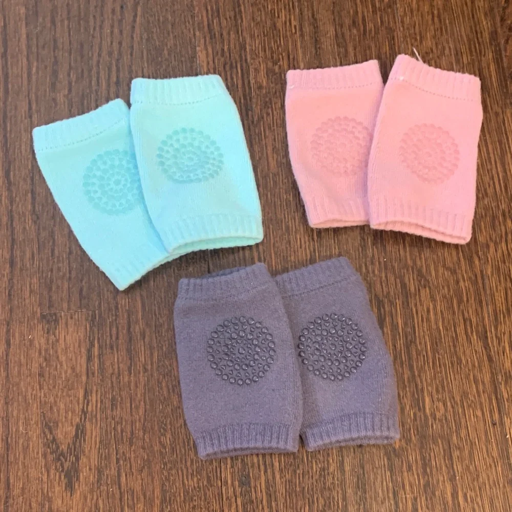 Kids Non-Slip Knee Pads Set - Pink, Blue, Purple